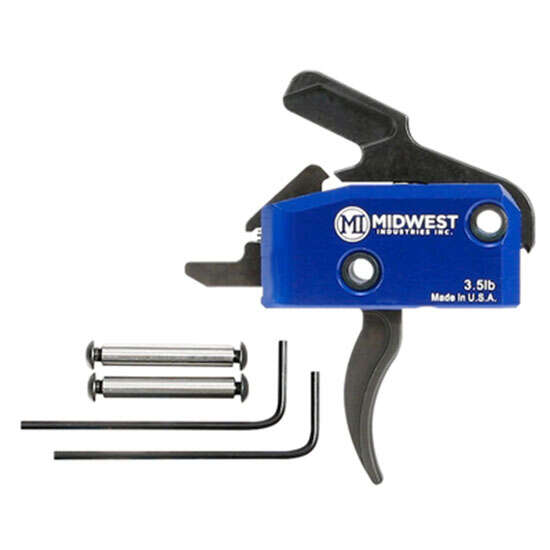 Parts Midwest Industries Ready Series Midwest Industries AR15 DROP IN CUR TRIG 3.5LB W/ANTI WALK PINS BLK/BL • Model: Ready Series